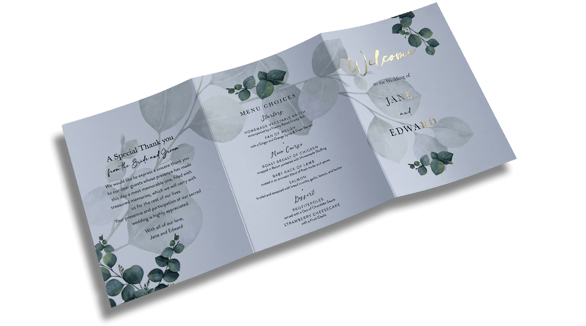 Foiled Wedding Table Talkers